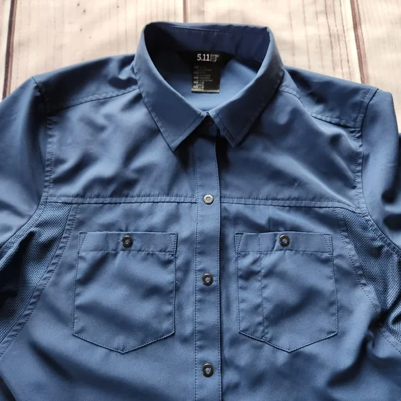 5.11 Tactical "Marksman" Long Sleeve Shirt Ensign Blue | Women's Size S - Picture 4 of 13